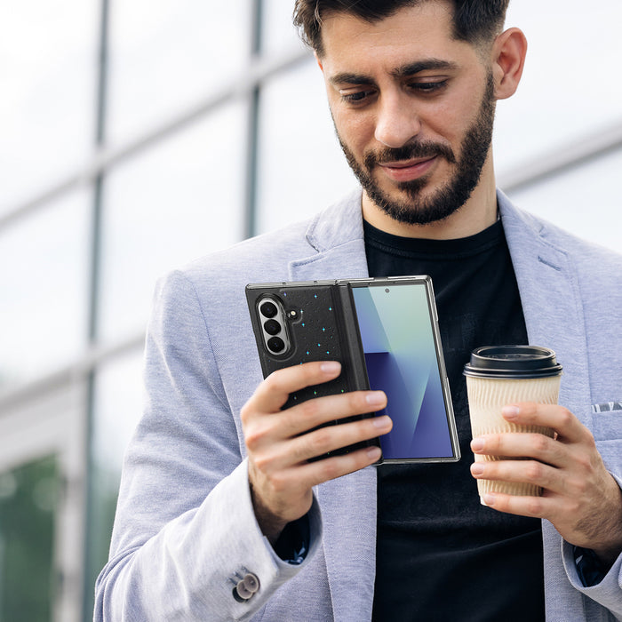 Dux Ducis Stex Case for Samsung Galaxy Z Fold 7 with 360° Stand - Black
