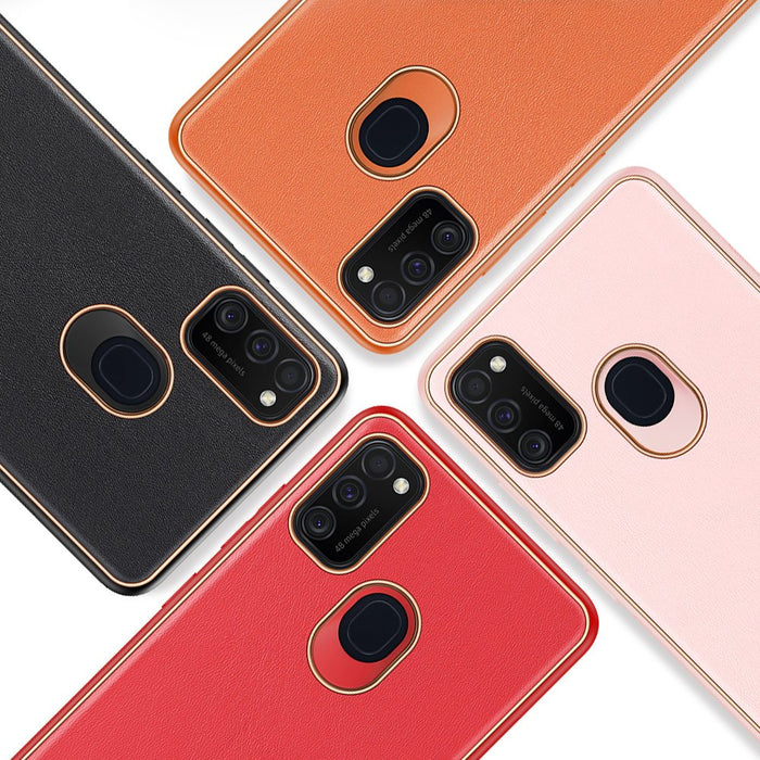 Dux Ducis Yolo elegant case made of soft TPU and PU leather for Samsung Galaxy M30s red