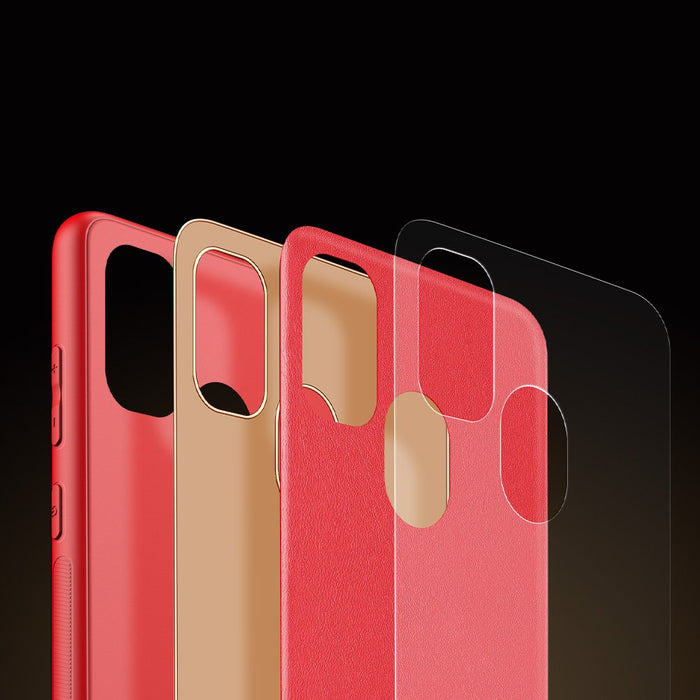 Dux Ducis Yolo elegant case made of soft TPU and PU leather for Samsung Galaxy M30s red