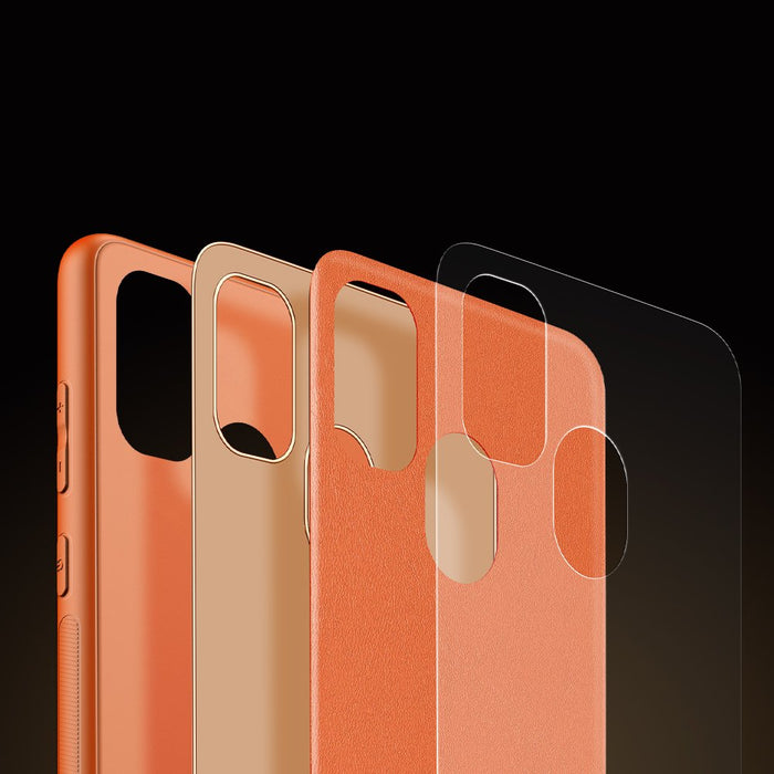 Dux Ducis Yolo elegant case made of soft TPU and PU leather for Samsung Galaxy M30s orange