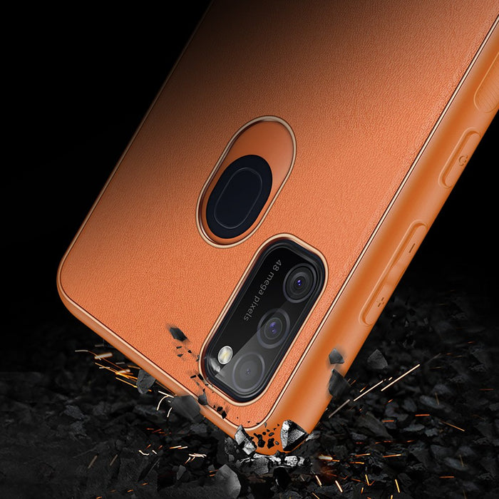 Dux Ducis Yolo elegant case made of soft TPU and PU leather for Samsung Galaxy M30s orange