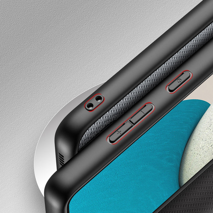 Dux Ducis Fino case is made of nylon material for Samsung Galaxy A73 blue
