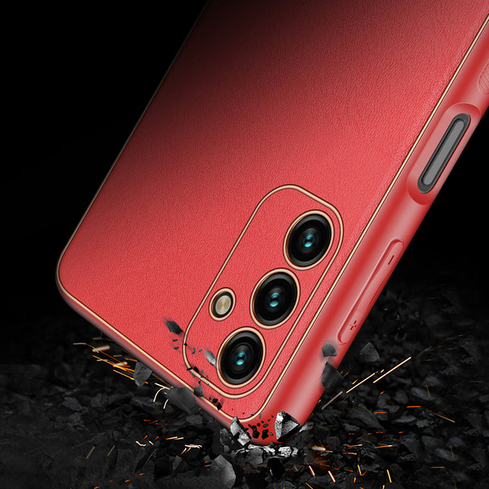 Dux Ducis Yolo elegant cover made of ecological leather for Samsung Galaxy A13 5G red