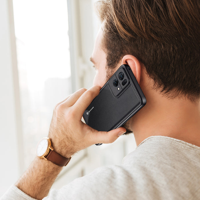Dux Ducis Fino case cover covered with nylon material Oppo Reno7 Pro 5G black