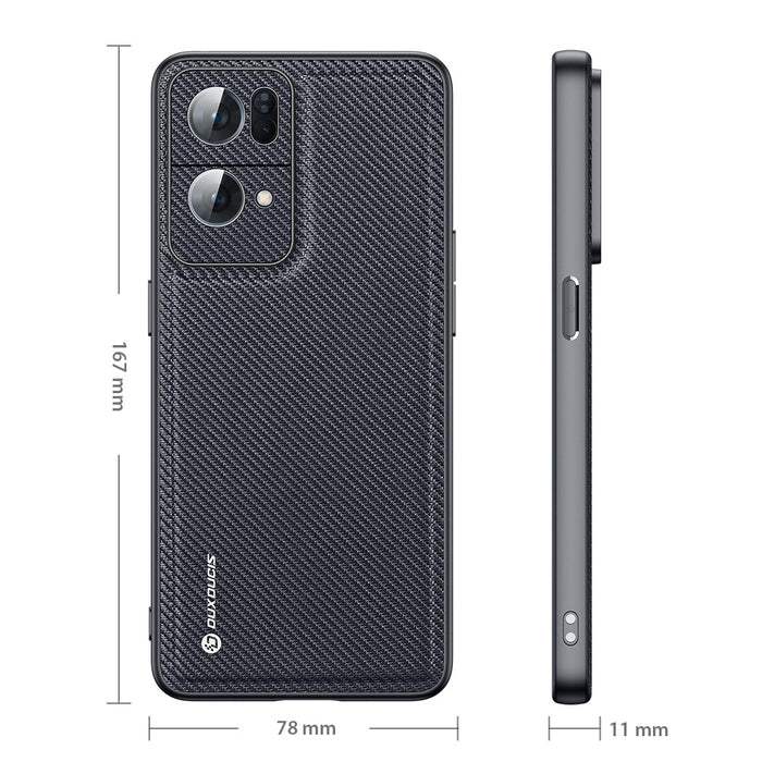 Dux Ducis Fino case cover covered with nylon material Oppo Reno7 Pro 5G black