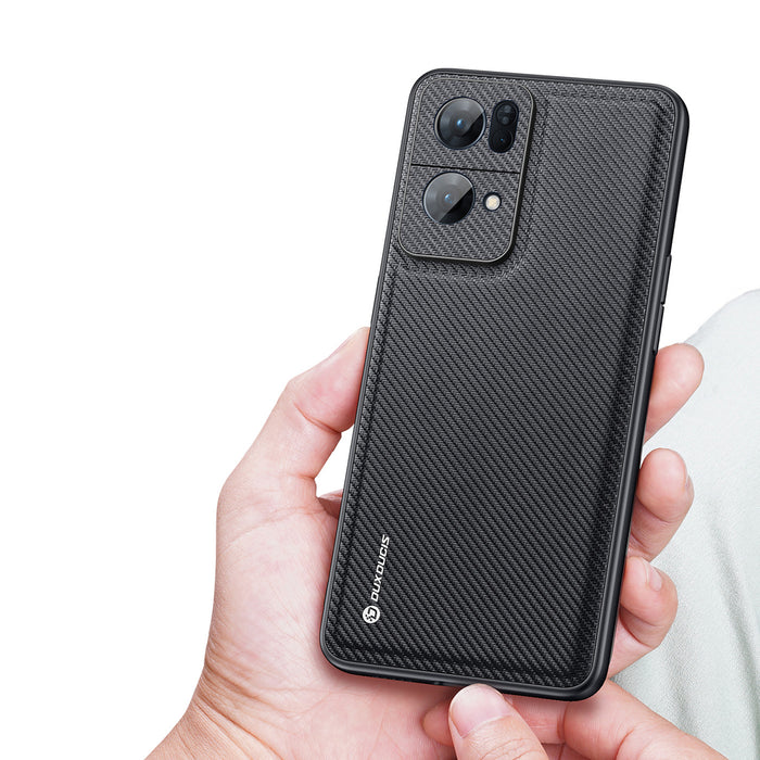 Dux Ducis Fino case cover covered with nylon material Oppo Reno7 Pro 5G black