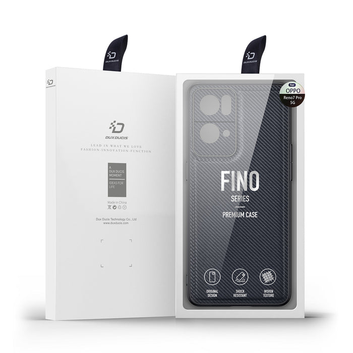 Dux Ducis Fino case cover covered with nylon material Oppo Reno7 Pro 5G black