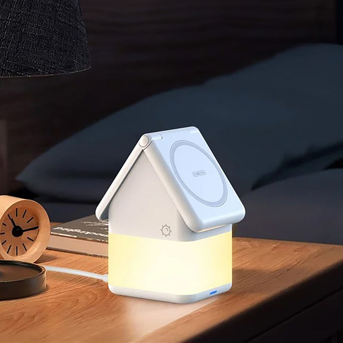 Duzzona W20 15W 4in1 inductive charger for iPhone / AirPods / Apple Watch with night lamp - white