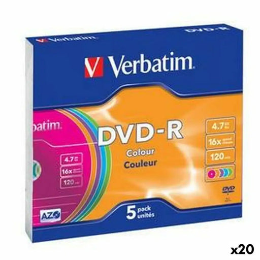 DVD-R Verbatim Colour 4,7 GB 16x 5 Pieces (20 Units) - Електроника Телевизори<<<Компютри|