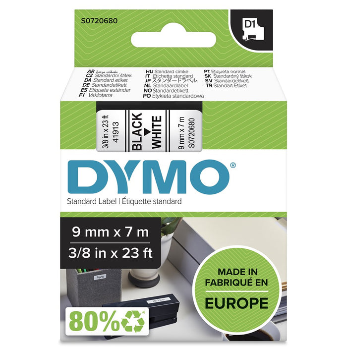 Laminated Tape Dymo S0720680 Black Black/White