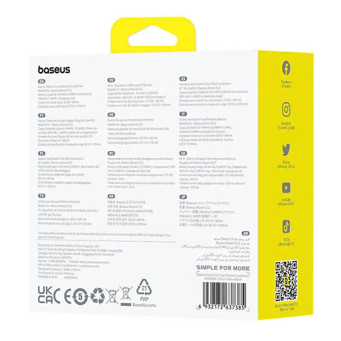 Earphones TWS Baseus Bowie E12 (black) - TWS<<<Wireless<<<Headphones<<<Audio<<<InnproXML&&&Headphones