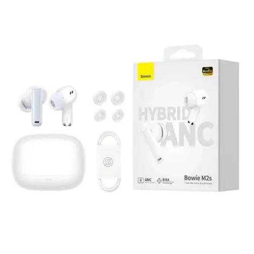 Earphones TWS Baseus Bowie M2s (white) - TWS<<<Wireless<<<Headphones<<<Audio<<<InnproXML