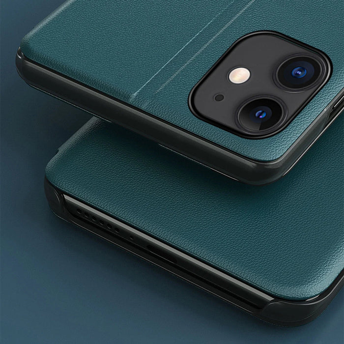 Eco Leather View Case elegant bookcase type case with kickstand for iPhone 13 mini green - Cell phone cases