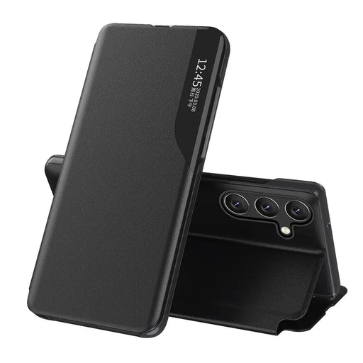Eco Leather View Case elegant case with flap and stand function for Samsung Galaxy A26 - black - Cell phone cases