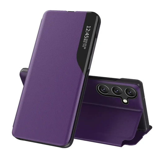 Eco Leather View Case elegant case with flap and stand function for Samsung Galaxy A36 - purple - Cell phone cases