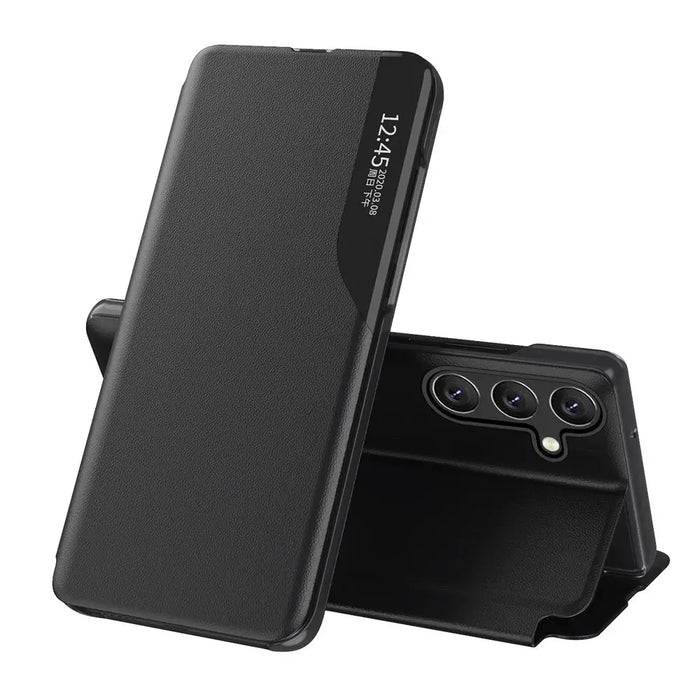 Eco Leather View Case elegant case with flap and stand function for Samsung Galaxy A36 - black - Cell phone cases