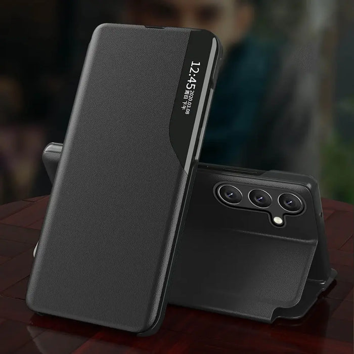 Eco Leather View Case for Samsung Galaxy A54 5G with flip stand black - Cell phone cases and covers<<<HurtelXML