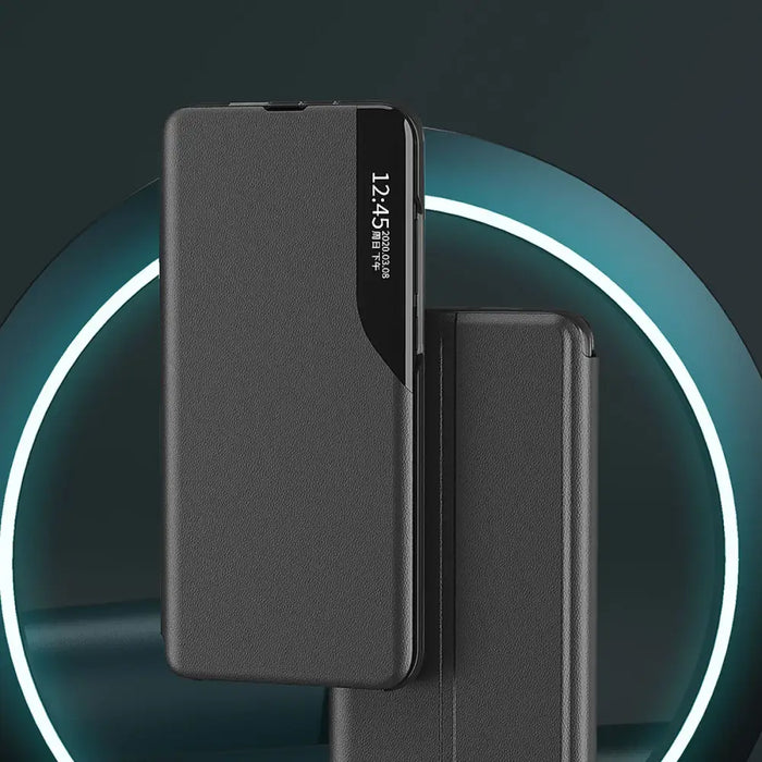 Eco Leather View Case case for Samsung Galaxy S23 Ultra with flip stand black - Cell phone cases and covers<<<HurtelXML