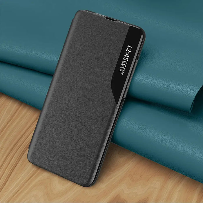 Eco Leather View Case for Samsung S24 Ultra with flap - black - Cell phone cases and covers<<<HurtelXML