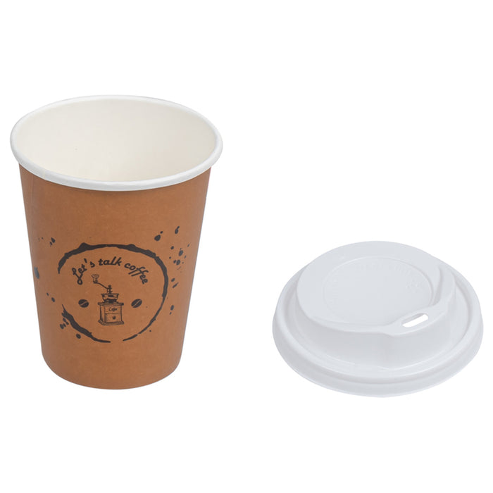 CARDBOARD CUPS WITH LID 8OZ ECO4HOME