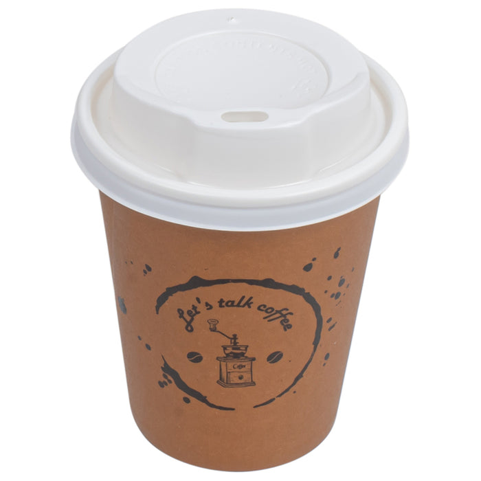 CARDBOARD CUPS WITH LID 8OZ ECO4HOME