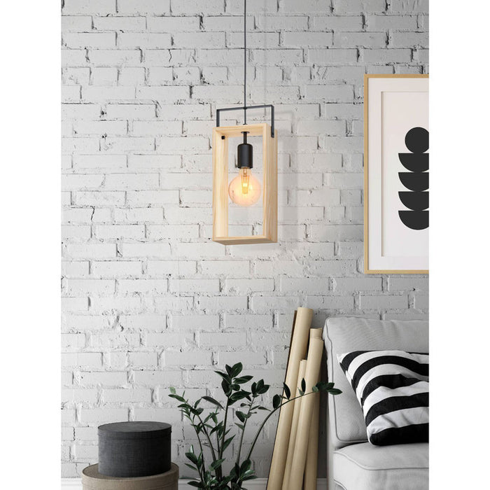 PENDANT E27 BLACK/WOOD EGLO FAMBROUGH