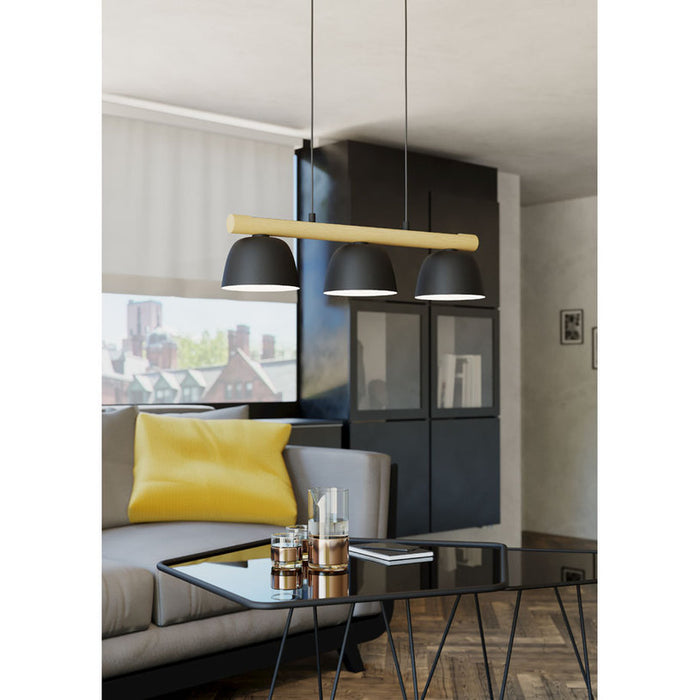 PENDANT 3XE27 BLACK EGLO SHERBURN