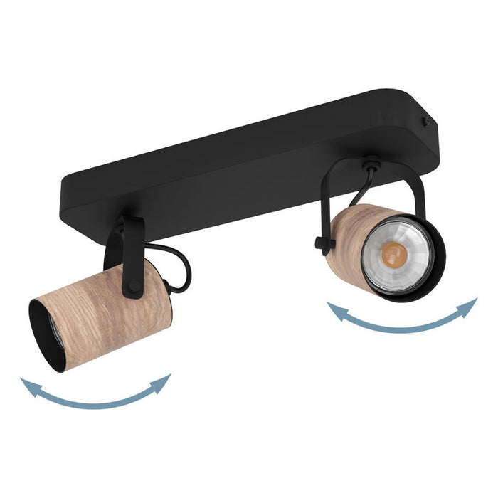 SPOTLIGHT 2XGU10 BLACK EGLO CAYUCA