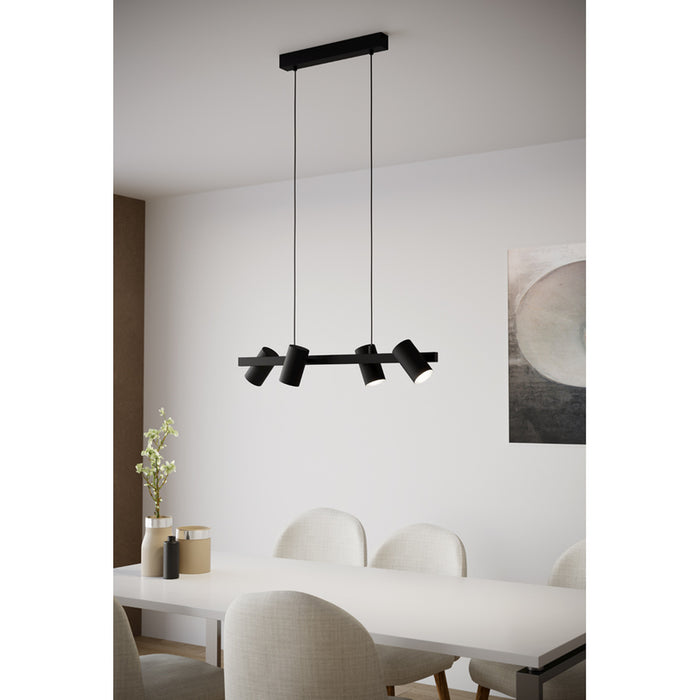 PENDANT 4XE14 BLACK EGLO GATUELA 1