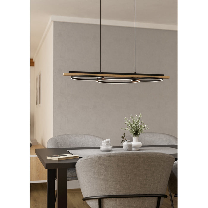 LED PENDANT 2X12W 3000K BLACK EGLO BOYAL