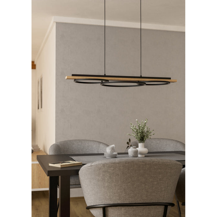 LED PENDANT 2X12W 3000K BLACK EGLO BOYAL
