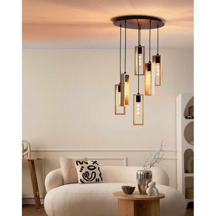 PENDANT 6XE27 BLACK EGLO LITTLETON