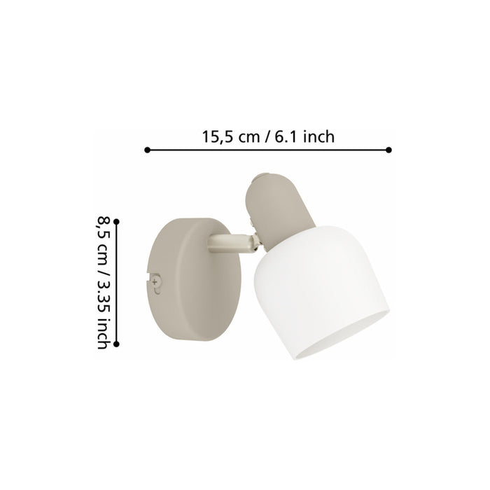 WALL LAMP E14 WHITE/SAND EGLO CORATO