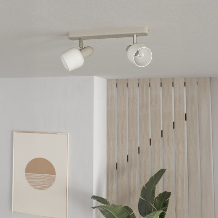 SPOT 2XE14 WHITE/SAND EGLO CORATO