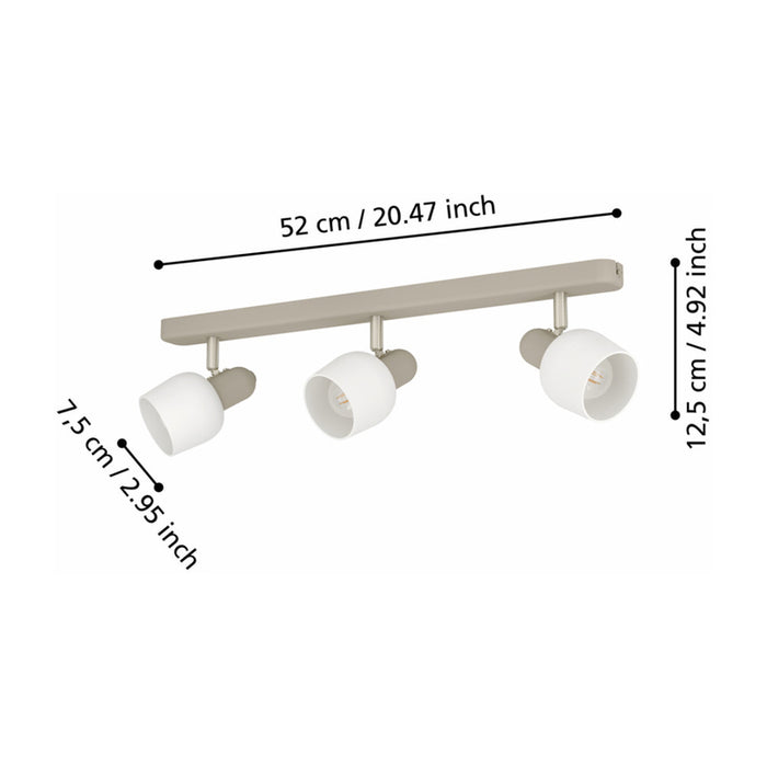 SPOT 3XE14 WHITE/SAND EGLO CORATO