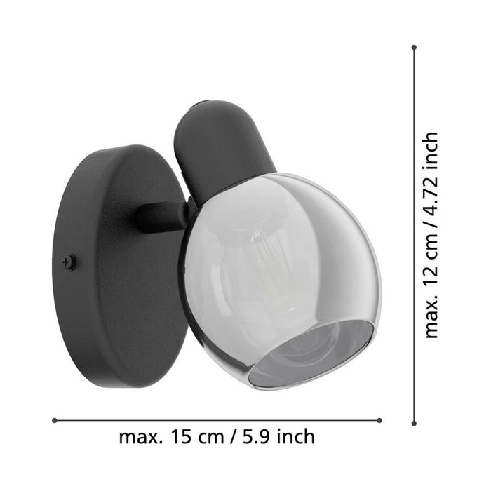 WALL LIGHT E14 BLACK EGLO POLLICA