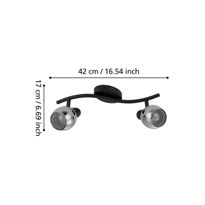 SPOT 2XE14 BLACK EGLO POLLICA