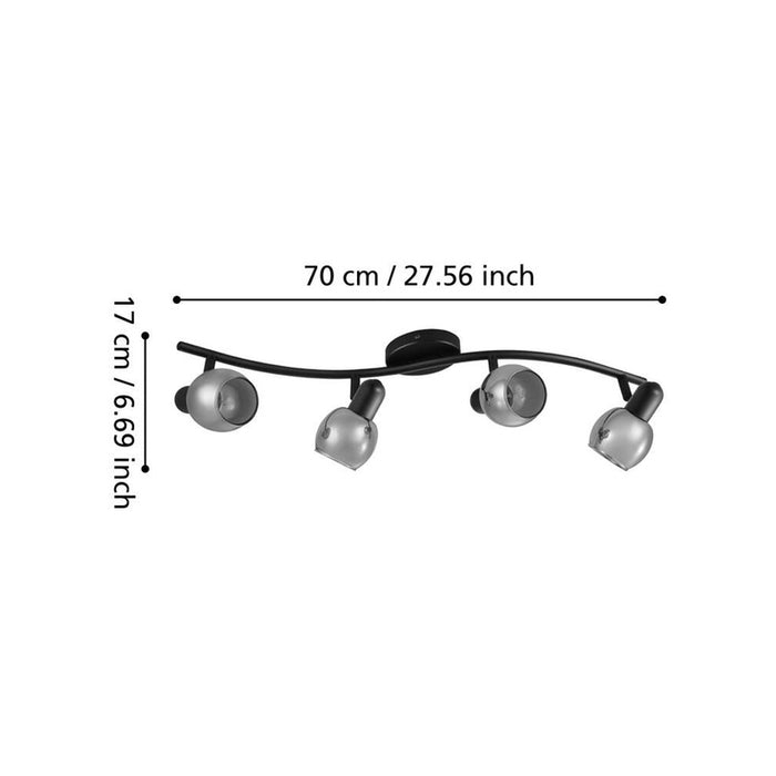 SPOT 4XE14 BLACK EGLO POLLICA