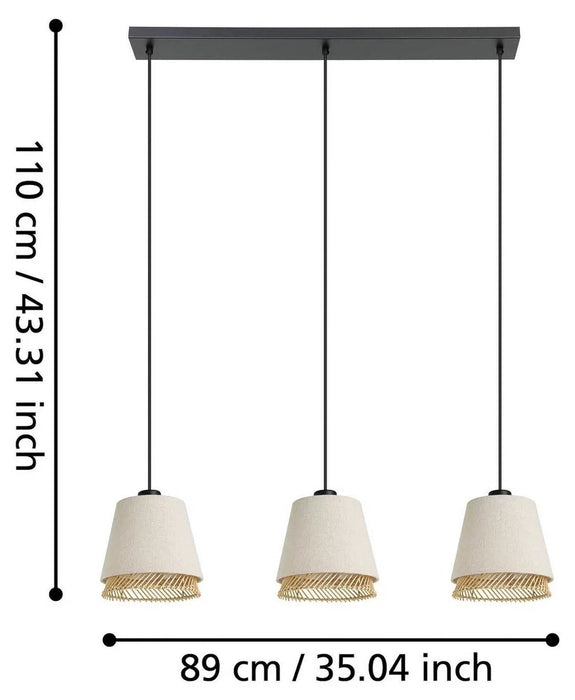 PENDANT 3XE27 BLACK EGLO TABLEY