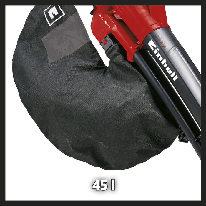 BATTERY BRUSHLESS LEAF COLLECTOR EINHELL GE-CL36Li 18 V, MAXIMUM BLOWING SPEED 210 km/h