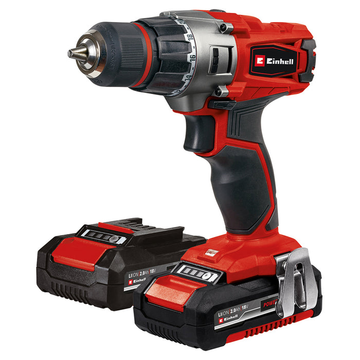 CORDLESS DRILL EINHELL TE-CD 18/2 PXC 18 V, 44.00 nm, NUMBER OF BATTERIES 2, 2.00 Ah
