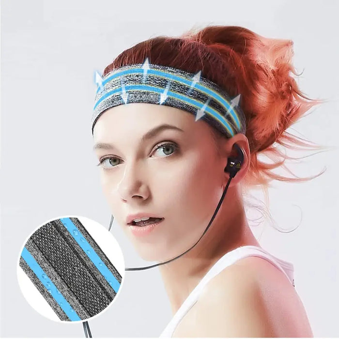 Elastic fabric headband for running fitness blue - Sport products<<<HurtelXML