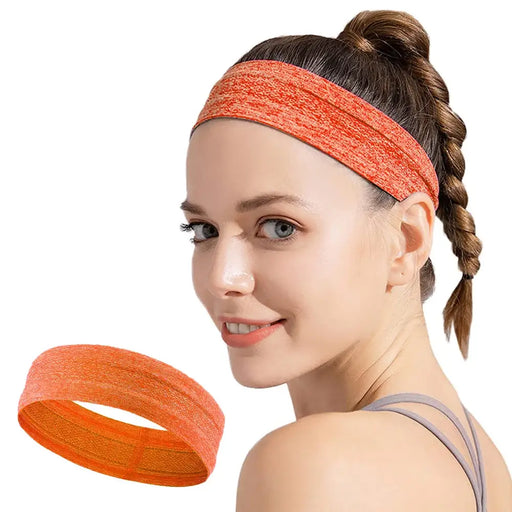 Elastic fabric headband for running fitness orange - Sport products<<<HurtelXML