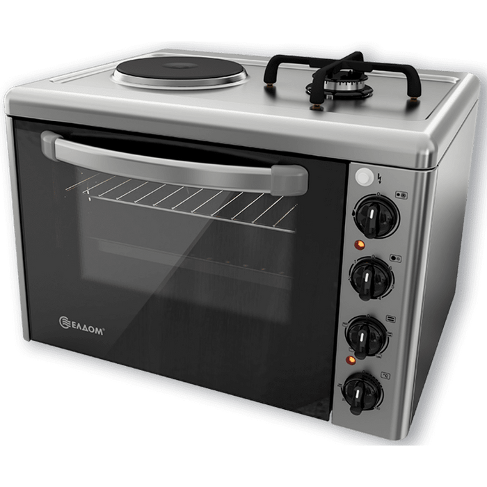 Mini cooker Eldom 213VF-NEW, 1 current 1 gas, INOX