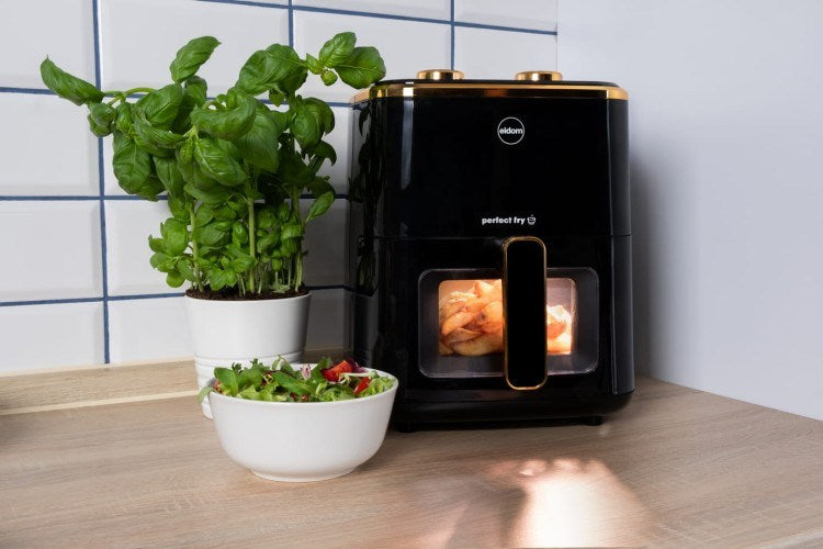 ELDOM FRITTA fat-free fryer capacity 5.0 l adjustable temp. clock 1500 W Single 5 L Stand-alone Hot air fryer Black
