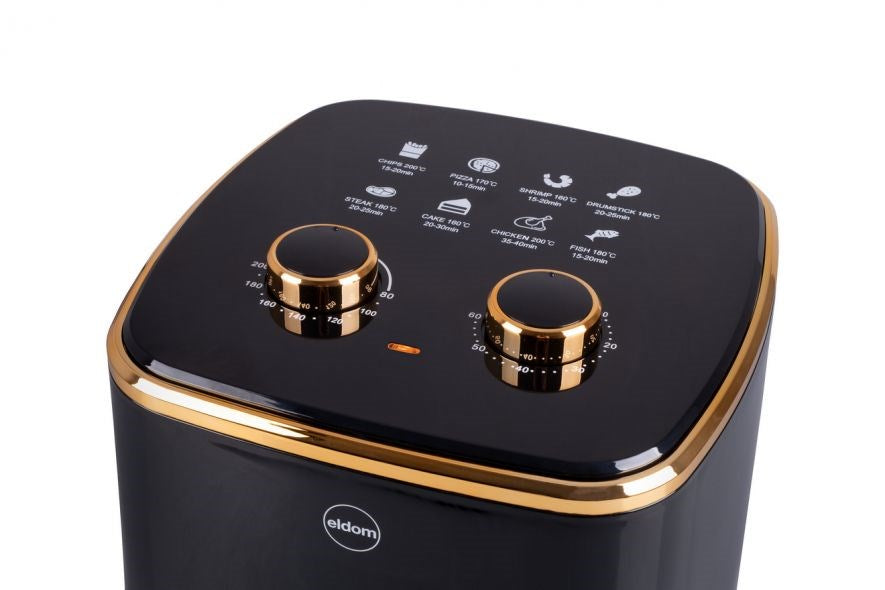 ELDOM FRITTA fat-free fryer capacity 5.0 l adjustable temp. clock 1500 W Single 5 L Stand-alone Hot air fryer Black