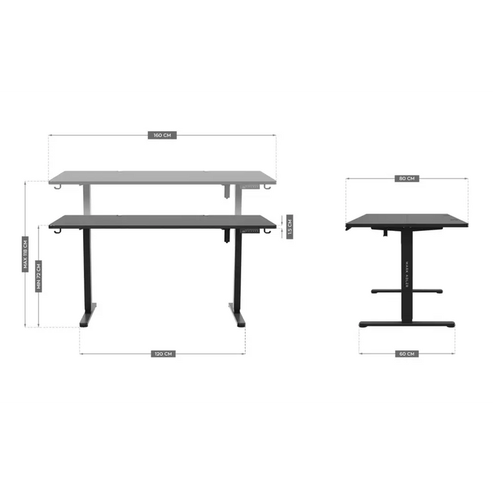 Electric desk MA-Leader 7.6 Black - Tables and desksGAM-STO<<<PC GamingGAM<<<ActionPL
