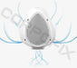 Electric Silicone mask with fan CM2 for easy breathing reusable with 6 replaceable filters - Medicine Masks against air