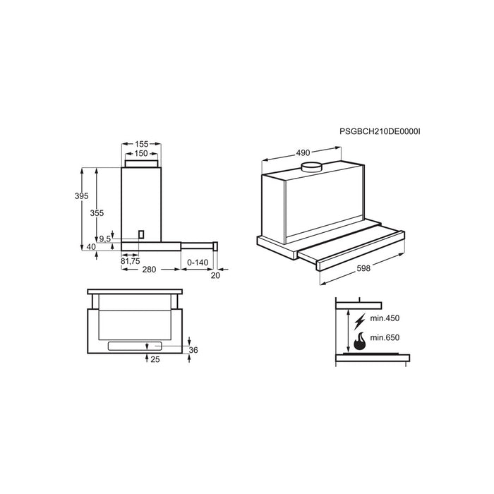 Electrolux LFP616X Built-under Grey A 600 m³/h