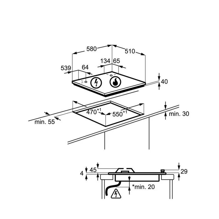 Built-in hob ELECTROLUX EGE6172NOK